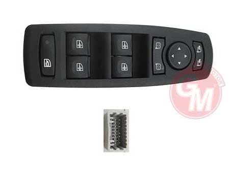 GUA CAM AÇMA ANAHTARI KUMANDA GRUBU RENAULT LAGUA III-MEGANE III HACBACK GRANDTOUR KATLANIR AYNALI ARA ÇLAR İÇİN TEK SOKET 809610016R-254000006R OEM: 809610016R-254000006R - GUA 41418 kodlu oto yedek parça