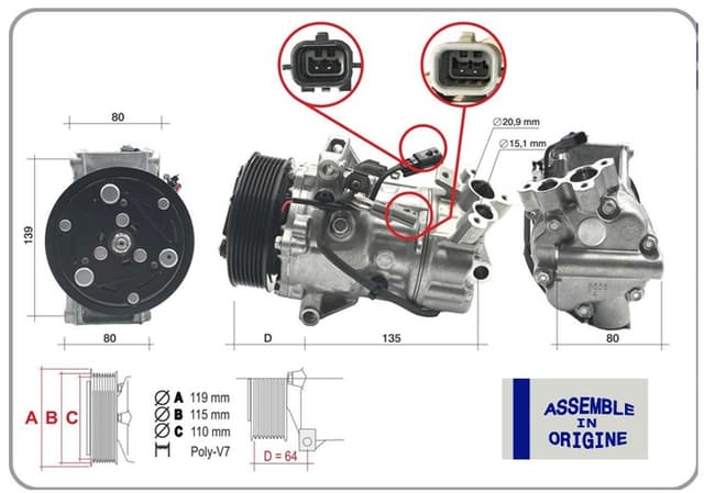 GUA KLİMA KOMPRESÖRÜ SIFIR ÜRÜN RENAULT CLIO V 19 CAPTUR II 20 1.2 TCE 1.0 SCE 1.3TCE NİSSAN JUKE 1.2 OEM: 926008955R-9260000Q0L-9260000Q1A - GUA 51331 kodlu oto yedek parça