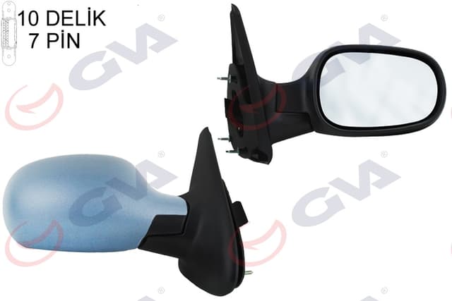 GVA DIŞ DİKİZ AYNASI SAĞ MEGANE 99 ELEKTRİKLİ ISITMALI SENSÖRLÜ ASTARLI 7 FİŞ VM-129EHPSR OEM: 7700431470-8200074440 - GVA 1011110 kodlu oto yedek parça