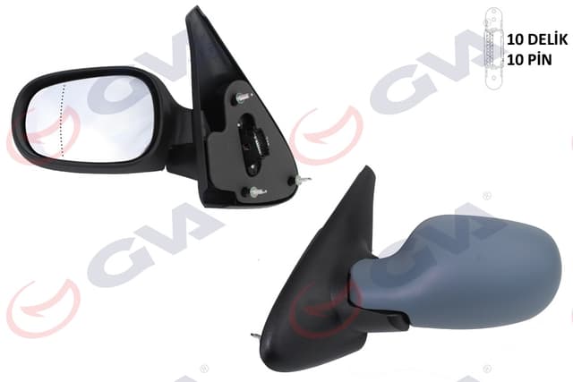 GVA DIŞ DİKİZ AYNASI SOL MEGANE 99 ELEKTRİKLİ ISITMALI ASTARLI ASFERİK 5 FİŞ VM-129EHPAL OEM: 7700431469 - GVA 1011111 kodlu oto yedek parça