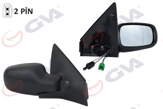GVA DIŞ DİKİZ AYNASI SAĞ MEGANE 03-08 MEKANİK KONVEKS SENSÖRLÜ CONVEX 2 FİŞ VM-138SR OEM: 7701054686 - GVA 1011120 kodlu oto yedek parça