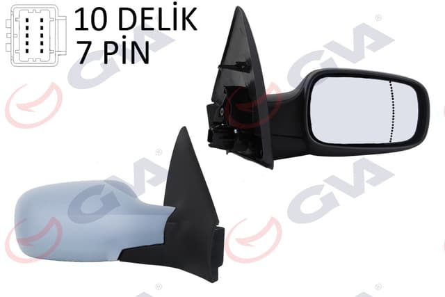 GVA DIŞ DİKİZ AYNASI SAĞ MEGANE 02 ELEKTRİKLİ ISITMALI SENSÖRLÜ ASTARLI ASFERİK 7 FİŞ VM-138EHPSR OEM: 7701054688-7701068375 - GVA 1011131 kodlu oto yedek parça