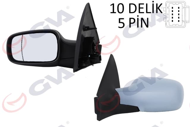 GVA DIŞ DİKİZ AYNASI SOL MEGANE 02 ELEKTRİKLİ ISITMALI ASTARLI ASFERİK 5 FİŞ VM-138EHPAL OEM: 7701068373-7701054687 - GVA 1011132 kodlu oto yedek parça