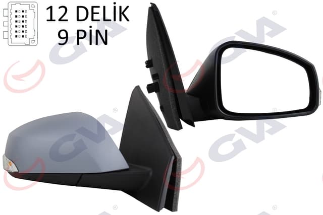 GVA DIŞ DİKİZ AYNASI SAĞ FLUENCE 10 ELEKTRİKLİ ISITMALI SİNYALLİ ASTARLI KONVEKS VM-6141EHPR 963015796R OEM: 963015796R - GVA 1011334 kodlu oto yedek parça