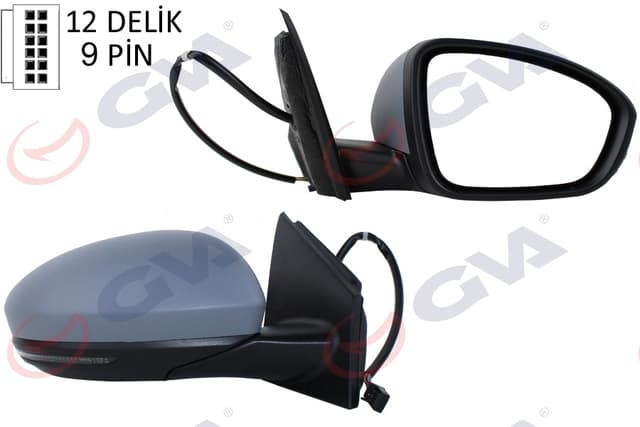 GVA DIŞ DİKİZ AYNASI SAĞ MEGANE 15 ELEKTRİKLİ ISITMALI SİNYALLİ SENSÖRLÜ ASTARLI KONVEKS VM-6142EHPSR 963019417R-963010974R OEM: 963019417R-963010974R - GVA 1011430 kodlu oto yedek parça