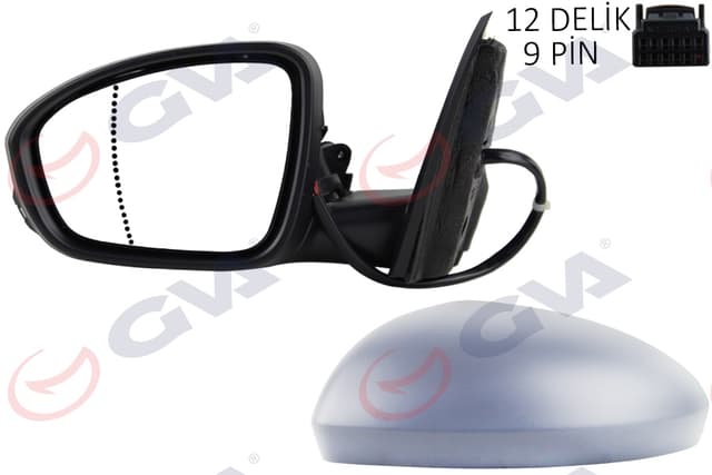 GVA DIŞ DİKİZ AYNASI SOL MEGANE 15 ELEKTRİKLİ ISITMALI KATLANIR SİNYALLİ ASTARLI ASFERİK VM-6142EBFPAL OEM: 963027851R - GVA 1011441 kodlu oto yedek parça