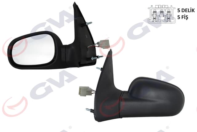 GVA DIŞ DİKİZ AYNASI SOL CLIO 94-98 ELEKTRİKLİ ISITMALI DÜZ CAM 5 FİŞ VM-126EHL 7701367440 OEM: 7701367440 - GVA 1014106 kodlu oto yedek parça