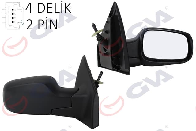 GVA DIŞ DİKİZ AYNASI SAĞ CLIO 06 MEKANİK ISITMALI SENSÖRLÜ KONVEKS 2 FİŞ VM-6136SR OEM: 7701061191 - GVA 1014142 kodlu oto yedek parça