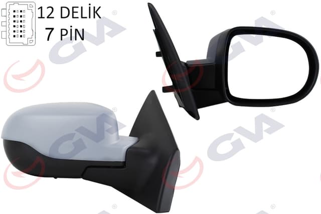 GVA DIŞ DİKİZ AYNASI SAĞ CLIO 09 ELEKTRİKLİ ISITMALI SENSÖRLÜ ASTARLI KONVEKS 7 FİŞ VM-6135EHPSR OEM: 7701071866 - GVA 1014190 kodlu oto yedek parça