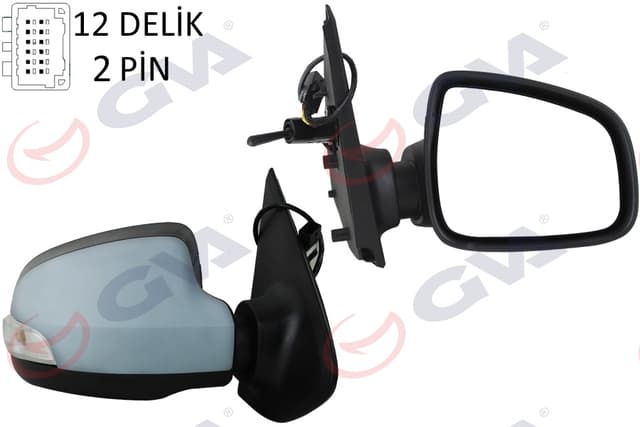 GVA DIŞ DİKİZ AYNASI SAĞ SYMBOL-SANDERO 13 1 MEKANİK SİNYALLİ ASTARLI KONVEKS 2 FİŞ VM-6129PR OEM: 963011650R-963010433R - GVA 1014250 kodlu oto yedek parça