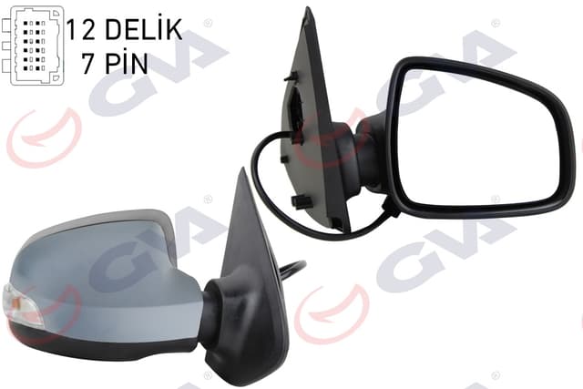 GVA DIŞ DİKİZ AYNASI SAĞ SYMBOL-SANDERO 13 ELEKTRİKLİ ISITMALI SİNYALLİ ASTARLI KONVEKS 7 FİŞ VM-6129EHPSR 963014492R OEM: 963014492R - GVA 1014260 kodlu oto yedek parça