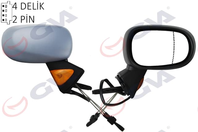 GVA DIŞ DİKİZ AYNASI SAĞ MODUS 04 MEKANİK SİNYALLİ SENSÖRLÜ ASTARLI KONVEKS VM-120PSR 7701059146 OEM: 7701059146 - GVA 1014722 kodlu oto yedek parça