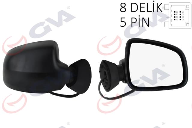 GVA DIŞ DİKİZ AYNASI SAĞ LOGAN SW-MCV 08 ELEKTRİKLİ ISITMALI KONVEKS 5 FİŞ VM-6801EHR 6001549679-963019589R OEM: 6001549679-963019589R - GVA 1019150 kodlu oto yedek parça
