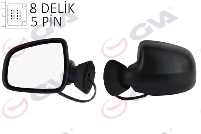 GVA DIŞ DİKİZ AYNASI SOL LOGAN SW-MCV 08 ELEKTRİKLİ ISITMALI KONVEKS 5 FİŞ VM-6801EHL 6001549678-963027472R OEM: 6001549678-963027472R - GVA 1019151 kodlu oto yedek parça