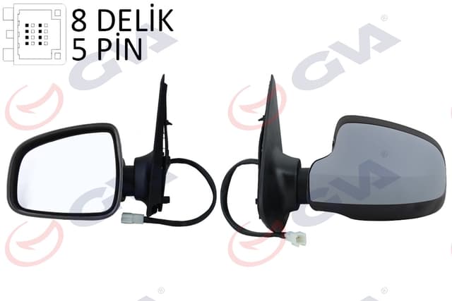 GVA DIŞ DİKİZ AYNASI SOL SANDERO STEPWAY 12 ELEKTRİKLİ ISITMALI ASTARLI KONVEKS SENSÖRSÜZ VM-6804EHPL 963023731R OEM: 963023731R - GVA 1019167 kodlu oto yedek parça