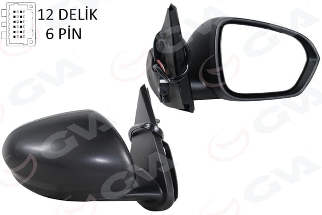 GVA DIŞ DİKİZ AYNASI SAĞ ELEKTRİKLİ ISITMALI SENSÖRLÜ DACIA DUSTER 17-10 12H7P VM-6805EHSR OEM: 963017708R-963746877R-963650114R - GVA 1019186 kodlu oto yedek parça