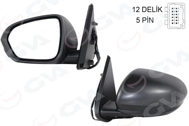 GVA DIŞ DİKİZ AYNASI SOL ELEKTRİKLİ ISITMALI DACIA DUSTER 17-10 12H5P VM-6805EHL OEM: 963023958R-963734568R-963666560R - GVA 1019187 kodlu oto yedek parça