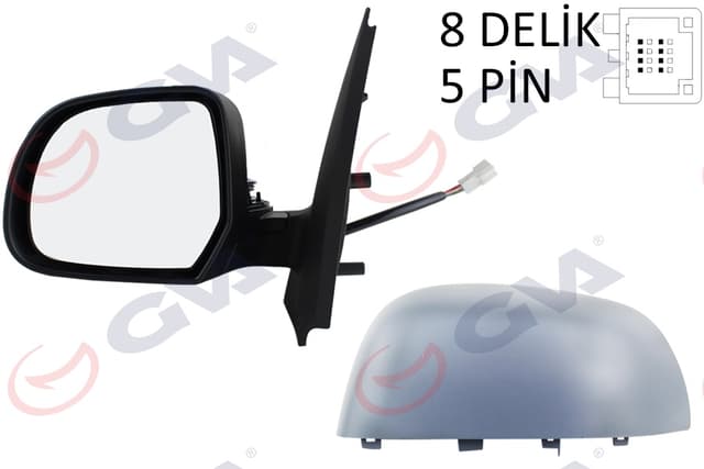 GVA DIŞ DİKİZ AYNASI SOL DOKKER-LODGY 12 ELEKTRİKLİ ISITMALI ASTARLI KONVEKS 5 FİŞ VM-6803EHPL OEM: 963025005R - GVA 1019198 kodlu oto yedek parça