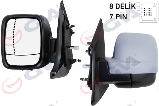 GVA DIŞ DİKİZ AYNASI SOL TRAFIC-VİVARO 14 ELEKTRİKLİ ISITMALI ASTARLI ASFERİK 5 FİŞ VM-976EHPAL OEM: 963666705R-963025418R-4422997 - GVA 1019411 kodlu oto yedek parça