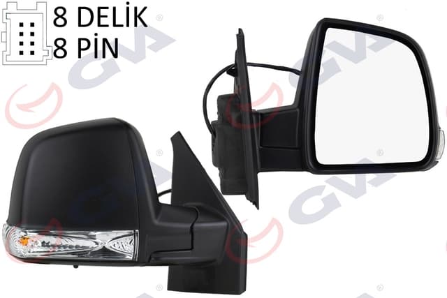 GVA DIŞ DİKİZ AYNASI SAĞ DOBLO 11 ELEKTRİKLİ SİNYALLİ SİYAH KAPAKLI TEK CAM KONVEKS 8 FİŞ VM-668EHR 735528041-735668189 OEM: 735528041-735668189 - GVA 1029175 kodlu oto yedek parça