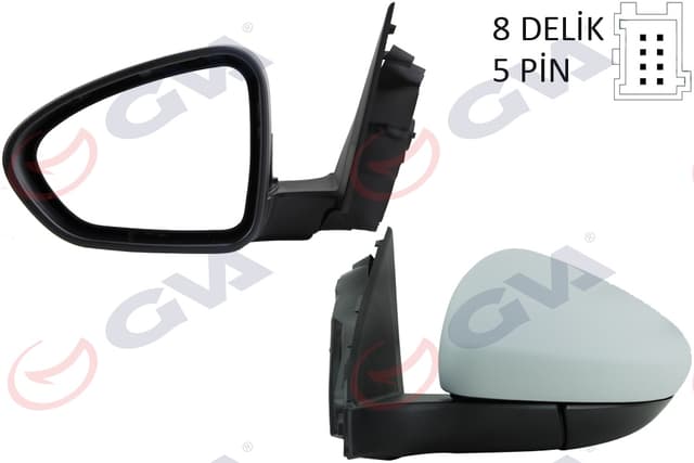 GVA DIŞ DİKİZ AYNASI SOL EGEA 15 ELEKTRİKLİ ISITMALI ASTARLI KONVEKS 5 FİŞ VM-6157EHPL OEM: 735646195-735656599 - GVA 1029211 kodlu oto yedek parça