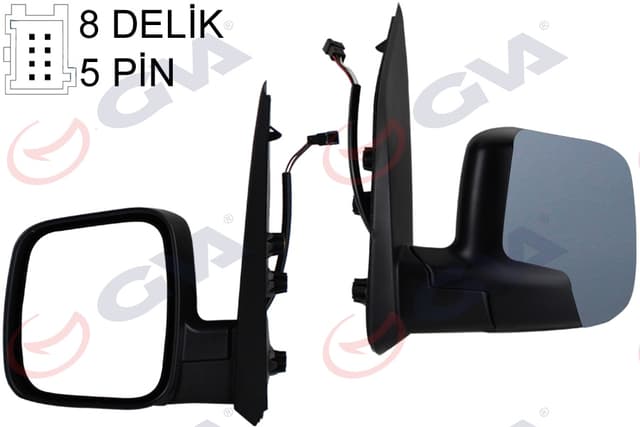 GVA DIŞ DİKİZ AYNASI SOL FIORINO-BIPPER-NEMO 07 ELEKTRİKLİ ISITMALI ASTARLI KONVEKS 5 FİŞ VM-6115EHPL OEM: 735460571-8153.VJ-735714776 - GVA 1029333 kodlu oto yedek parça