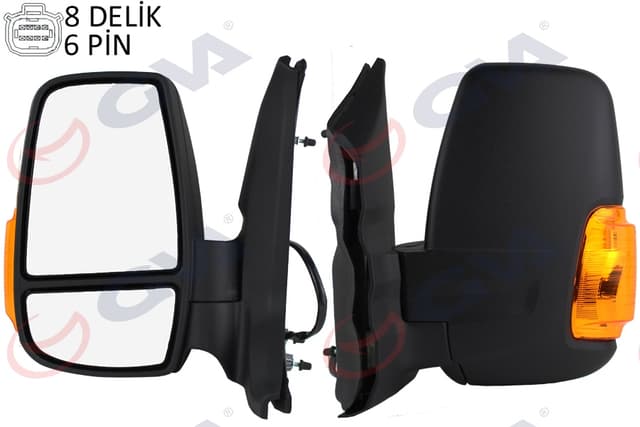GVA DIŞ DİKİZ AYNASI SOL TRANSIT V363 14 KISA KOL -KATLANMAZ E LEKTRİKLİ ISITMALI SARI SİNYALLİ DESENLİ KONVEKS 6 FİŞ VM-6329NEHL OEM: BK3117683NF5JA6-1911152-1932575 - GVA 1032111 kodlu oto yedek parça