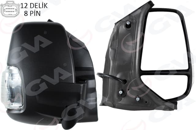 GVA DIS DIKIZ AYNASI OTOMATİK KATLANAN ELEKTİRİKLİ BEYAZ SİNYALLİ REZİSTANSLII AYNA SAĞ FORD TRANSIT 2019 PIKAP CIFT KABIN OEM: KK3117682AAA5JA6-2365898 - GVA 1032116 kodlu oto yedek parça