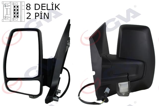 GVA DIŞ DİKİZ AYNASI SAG TRANSİT CUSTOM V362 12 MEKANİK DESENLİ SİNYALLİ KONVEKS OEM: BK21 17683 EL5JA6 2123241 - GVA 1032211 kodlu oto yedek parça