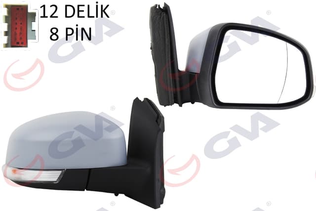 GVA DIŞ DİKİZ AYNASI SAĞ FOCUS III 11 17 ELEKTRİKLİ ISITMALI SİNYALLİ SENSÖRLÜ ASTARLI ASFERİK VM-6322EHPSAR OEM: BM5117682JG-1733324 - GVA 1035220 kodlu oto yedek parça