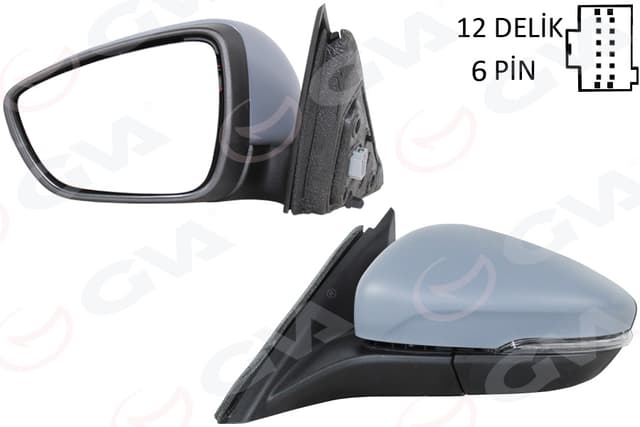 GVA DIŞ DİKİZ AYNASI SOL FORD FOCUS 18> ELEKTRİKLİ ISITMALI SİNYALLİ ASTARLI OEM: JX7B 17E715 DF - GVA 1035223 kodlu oto yedek parça