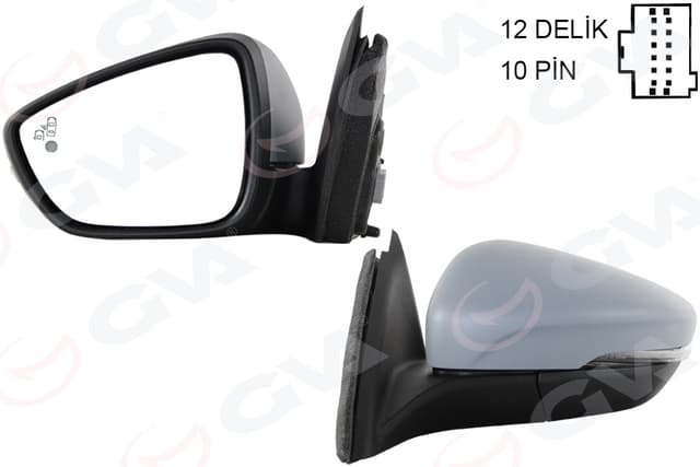 GVA DIŞ DİKİZ AYNASI SOL FORD FOCUS 18> ELEKTRİKLİ ISITMALI SİNYALLİ ASTARLI KATLANIR OEM: JX7B 17E715 KF - GVA 1035225 kodlu oto yedek parça