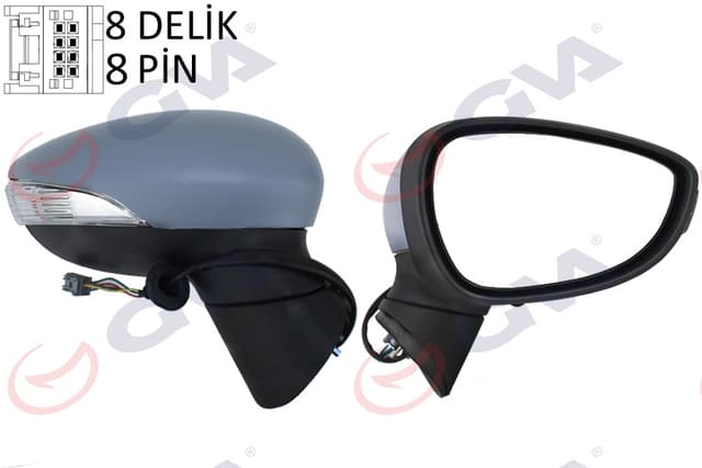 GVA DIŞ DİKİZ AYNASI SAĞ FIESTA 08 ELEKTRİKLİ ISITMALI KATLANIR SİNYALLİ 8 FİŞ VM-6313EBR CIBB17682DB-1542155-1753802 OEM: CIBB17682DB-1542155-1753802 - GVA 1037221 kodlu oto yedek parça