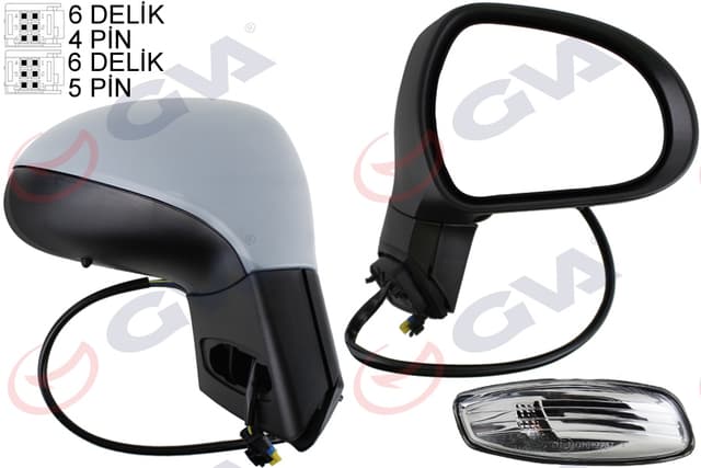 GVA DIŞ DİKİZ AYNASI SAĞ 207 06 ELEKTRİKLİ ISITMALI SİNYALLİ SENSÖRLÜ ASTARLI KONVEKS VM-6207EHPSR OEM: 8149.ZH-8153AV - GVA 1043260 kodlu oto yedek parça