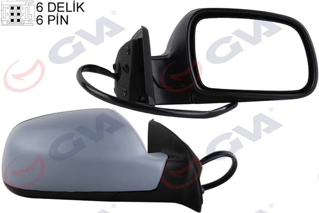 GVA DIŞ DİKİZ AYNASI SAĞ 307 02 ELEKTRİKLİ ISITMALI ASTARLI SENSÖRLÜ KONVEKS 6 FİŞ VM-207EHPSR OEM: 8149.AX-8152.58-8152.76 - GVA 1043310 kodlu oto yedek parça