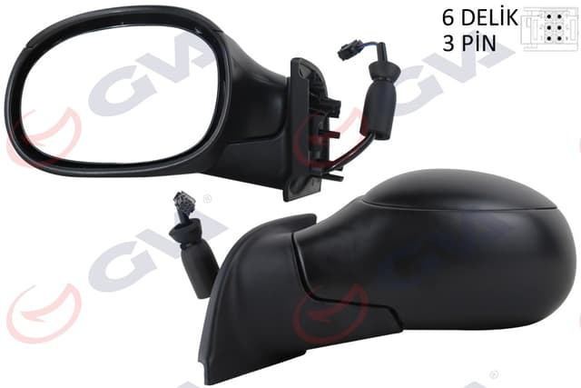 GVA DIŞ DİKİZ AYNASI SOL C3 02 ELEKTRİKLİ ISITMALI KONVEKS 3 FİŞ VM-501EL OEM: 8149.FJ - GVA 1050231 kodlu oto yedek parça