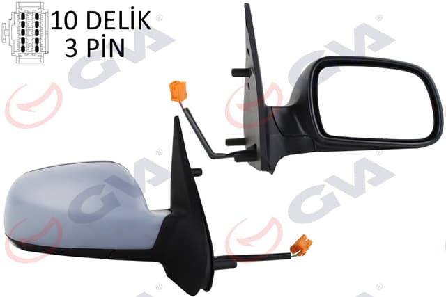 GVA DIŞ DİKİZ AYNASI SAĞ XSARA 03 ELEKTRİKLİ ISITMALI ASTARLI KONVEKS 3 FİŞ VM-6146EPSR OEM: 8149.GT - GVA 1050730 kodlu oto yedek parça