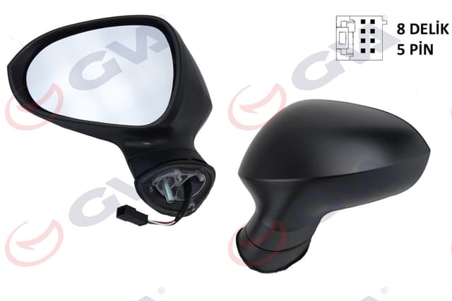 GVA DIŞ DİKİZ AYNASI SOL IBIZA 08 ELEKTRİKLİ ISITMALI KONVEKS ASTARLI 5 FİŞ VM-364EHPL 6J1857507HGRU OEM: 6J1857507HGRU - GVA 1061531 kodlu oto yedek parça