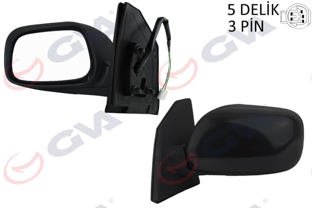 GVA DIŞ DİKİZ AYNASI SOL COROLLA 02 ELEKTRİKLİ KONVEKS 3 FİŞ VM-277EL  - GVA 1071122 kodlu oto yedek parça