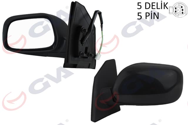 GVA DIŞ DİKİZ AYNASI SOL COROLLA 02 ELEKTRİKLİ ISITMALI KONVEKS 5 FİŞ VM-277EHL 8790602050 OEM: 8790602050 - GVA 1071124 kodlu oto yedek parça