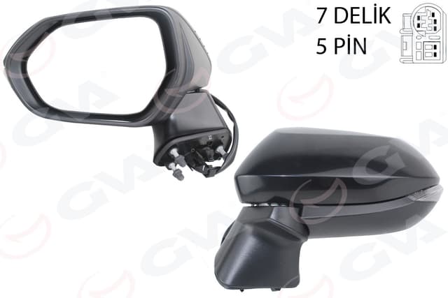 GVA DIŞ DİKİZ AYNASI SOL ELEKTİKLİ SİNYALLİ KONV SİYAH 5 PİN Lİ TOYOTA COROLLA 19- 8794002924 OEM: 8794002924 - GVA 1071145 kodlu oto yedek parça