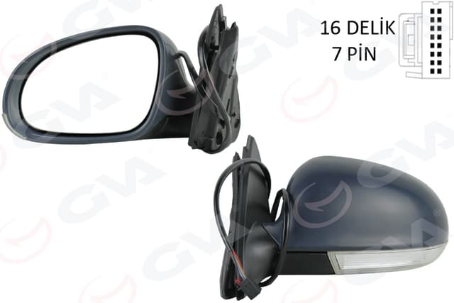 GVA DIŞ DİKİZ AYNASI SOL ELEKTRİKLİ ISITMALI SİNYALLİ HAFIZALI ASTARLI ASFERİK VW GOLF 20  - GVA 1075283 kodlu oto yedek parça
