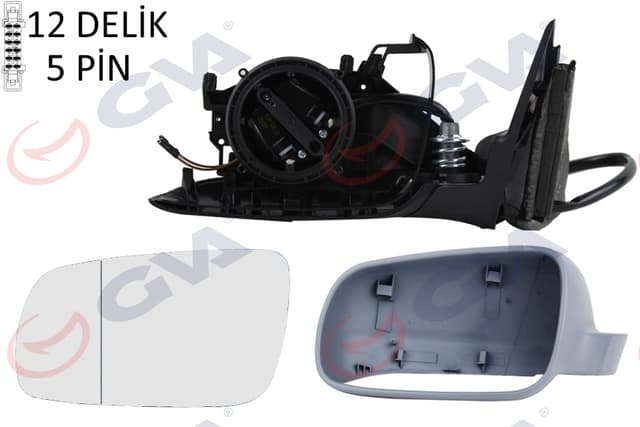 GVA DIŞ DİKİZ AYNASI SOL PASSAT 97 ELEKTRİKLİ ISITMALI ASTARLI ASFERİK 5 FİŞ VM-189NAL OEM: 3B1857507C01C - GVA 1075318 kodlu oto yedek parça