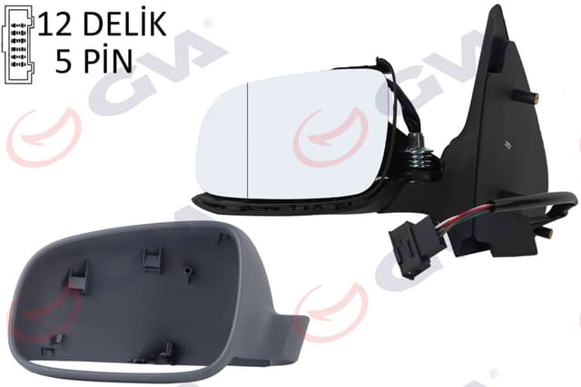 GVA DIŞ DİKİZ AYNASI SOL POLO 00 ELEKTRİKLİ ISITMALI ASTARLI ASFERİK 5 FİŞ VM-192EHAL OEM: 6Q1857507G-6Q0857537A - GVA 1075426 kodlu oto yedek parça