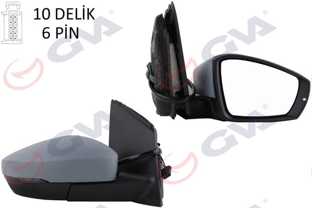 GVA DIŞ DİKİZ AYNASI SAĞ POLO 09 ELEKTRİKLİ ISITMALI ASTARLI KONVEKS 6 FİŞ VM-388NEHPR 6R1857508K-6R1857508M OEM: 6R1857508K-6R1857508M - GVA 1075458 kodlu oto yedek parça
