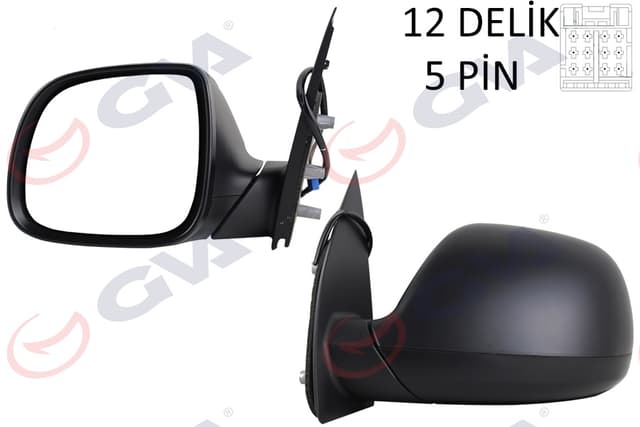 GVA DIŞ DİKİZ AYNASI SOL TRANSPORTER T6 CARAVELLE 10 ELEKTRİKLİ ISITMALI ASFERİK 5 FİŞ VM-6196EHAL OEM: 7E1857507CP-7E1857527G-7E1857507BT - GVA 1075546 kodlu oto yedek parça