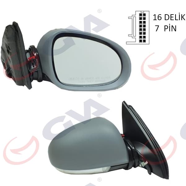 GVA DIŞ DİKİZ AYNASI SAĞ JETTA 04 GOLF V 05 ELEKTRİKLİ ISITMALI SİNYALLİ ASTARLI KONVEKS 7 FİŞ VM-381EHPR 1K1857502BF9B9-1K1857508BG OEM: 1K1857502BF9B9-1K1857508BG - GVA 1075713 kodlu oto yedek parça