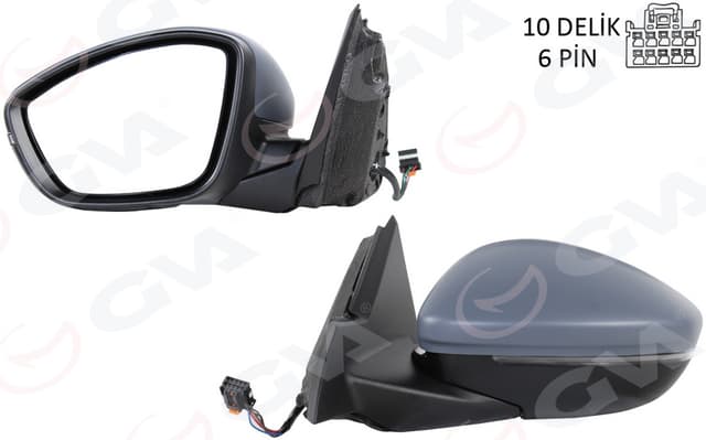 GVA DIŞ DİKİZ AYNASI SOL MOKKA CROSS 21> ELEKTRİKLİ ISITMALI OEM: 983747259V-9835023180-1637858980 - GVA 1090117 kodlu oto yedek parça