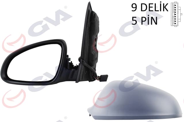 GVA DIŞ DİKİZ AYNASI SOL ASTRA J 09 ELEKTRİKLİ ISITMALI ASTARLI ASFERİK 5 FİŞ VM-973EHPAL OEM: 1428452-1428455-13308359 - GVA 1090136 kodlu oto yedek parça