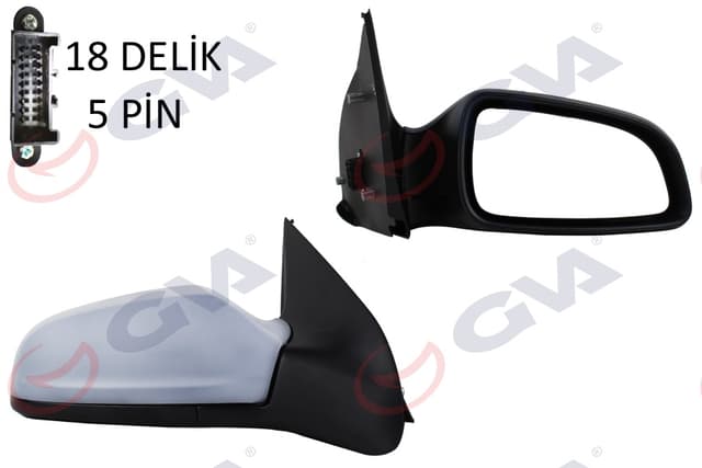GVA DIŞ DİKİZ AYNASI SAĞ ASTRA H 04 ELEKTRİKLİ ISITMALI ASTARLI KONVEKS 5 FİŞ VM-968EHPR 13312981 OEM: 6428273-6428918-6207118 - GVA 1090151 kodlu oto yedek parça